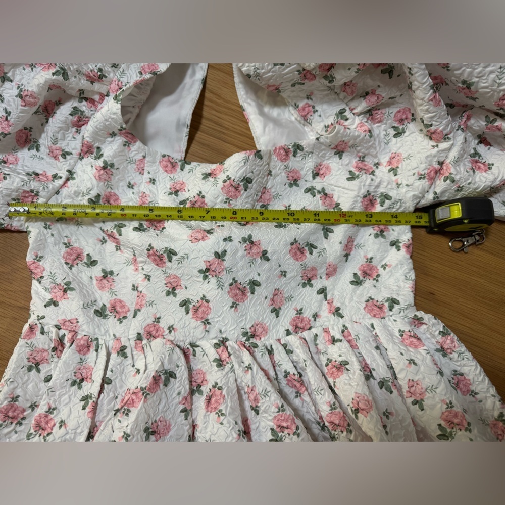 Mable x Böhme Floral Puff Sleeve Babydoll Dress – Size M - Picture 10 of 11